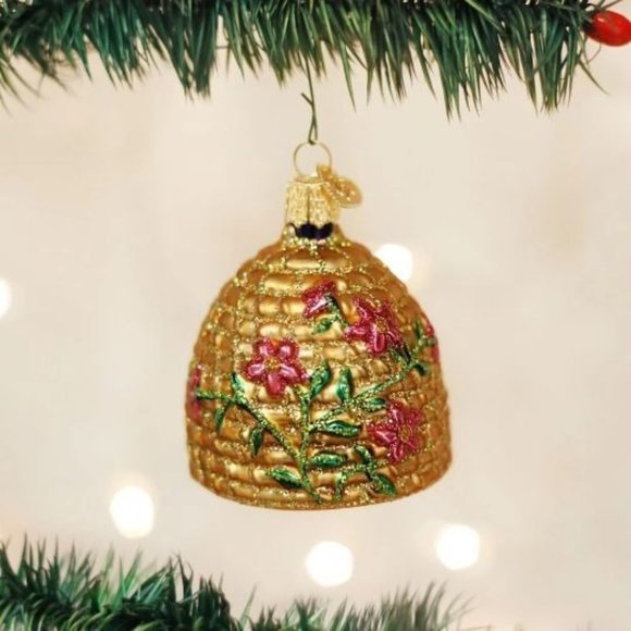 Bee Skep Old World Christmas Glass Ornament - Picture 1 of 2